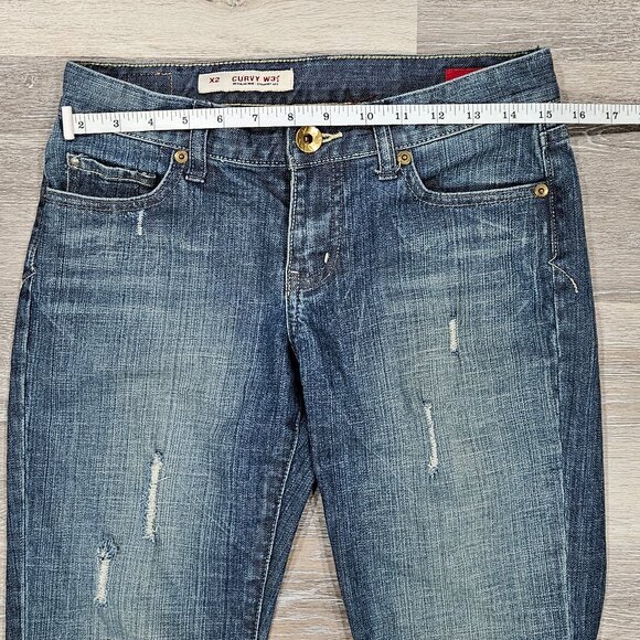 Express X2 Curvy W31 Fit Quality Denim Jeans Women’s Size 0 Regular Vintage - Picture 9 of 10